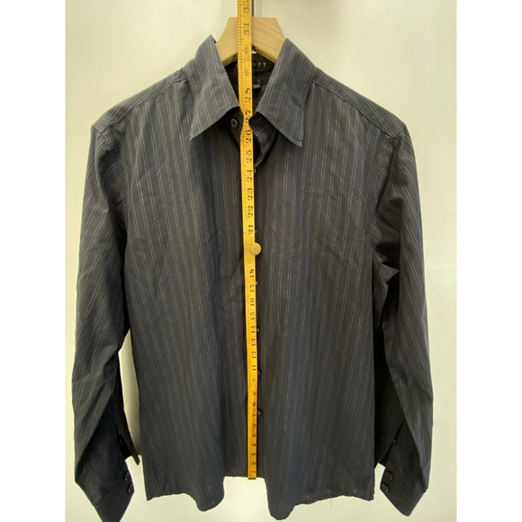 Theory Men's Long Sleeve Button Down Striped Shirt - Picture 4 of 8